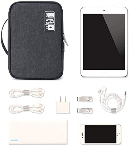 Lanola Travel Cable Organizer Bag, Electronic Accessories Case Portable Double Layer Cable Storage Bag for Cord, Charger, Flash Drive, Phone, SD Card,Personal Items - (Black) - Image 6