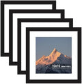 10x10 Picture Frame Set of 4 with Real Glass, Wall & Tabletop Display by SZYUU