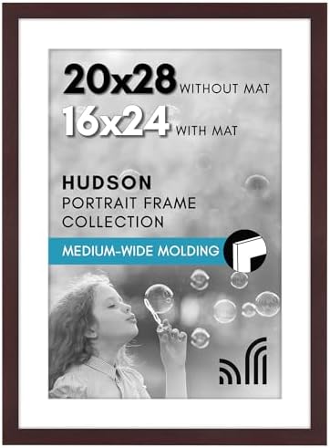 Americanflat 20x28 Poster Frame - Matted to 16x24 - Mahogany by Americanflat
