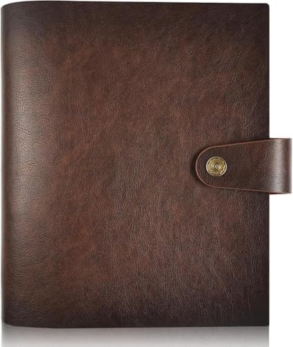 Genuine Leather Photo Album 4x6 for 200 Photos, Scrapbook with Writing Space of 30 Papers, Travel Family Wedding Kids Graduation Ultrasound Baby Picture Album, Fathers Day Gift, Brown by Adeerus