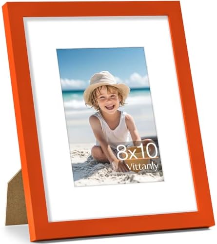 Vittanly 8x10 Picture Frame Made of Solid Wood for Wall or Tabletop, Orange by Vittanly