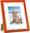 Vittanly 8x10 Picture Frame Made of Solid Wood for Wall or Tabletop, Orange by Vittanly