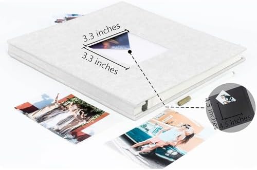 Photo Album Self Adhesive Pages Scrapbook, 13.2x12.8 White 60 Pages - Image 6