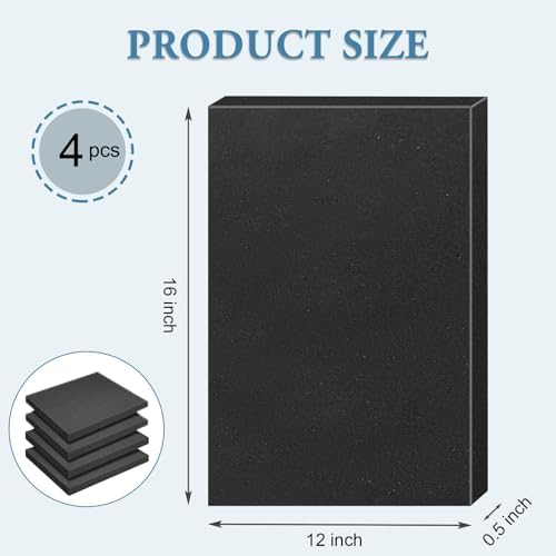 Black Polyurethane Foam Inserts for Cases, 4 Pcs 16 x 12 x 0.5 Inch, Cuttable Packing Padding for Tool Box, Camera, Crafts and Storage - Image 4