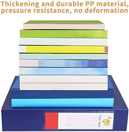 HUA JIE 2 Pack A4 Storage File Boxes Archives Case,65mm Spine-Blue - Image 5