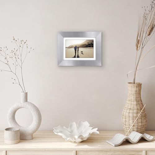 Americanflat 5x7 Picture Frame - Matted to 4x6 - Engineered Wood - Silver - Image 6