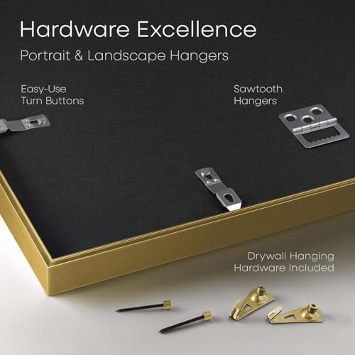 Homeforia 4x9 Gold Business License Frame, High-End Metal, Glass - Image 3