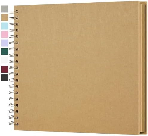 Scrapbook Album 10x10in, Acid-Free Kraft Paper 20 Sheets 40 Pages by Yopih