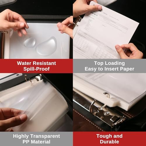 Office Werks Archival-Quality Document Protectors | Reinforced Clear Sheet Sleeves | Acid-Free 150 Pack | Heavy-Duty 3-Ring Binder Compatible | Transparent Letter-Size Page Covers - Image 3