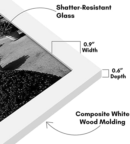 Americanflat 11x17 Picture Frame with Shatter-Resistant Glass - Signature Collection - Gallery-Style Frames Made of Engineered Wood - Photo Frame for Wall Display - White - Image 3