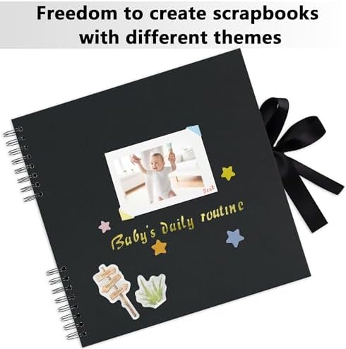 Vienrose 12x12 Scrapbook Album Photo DIY Black Thick Kraft 80 Pages - Image 6