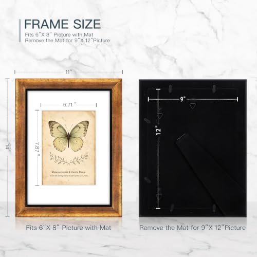 XUANLUO 9x12 Picture Frames Set of 4,Rustic Retro Photo Frame(Mix Color) - Image 2