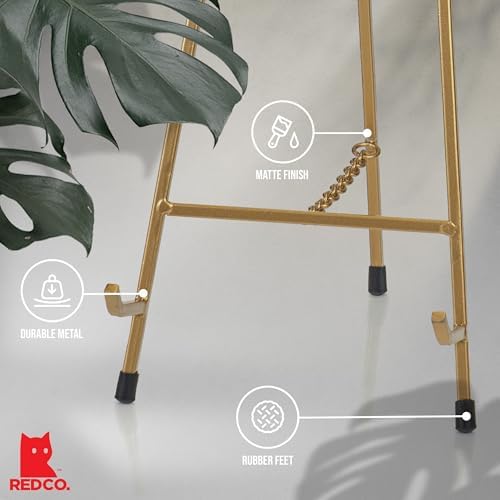 Red Co. 13” Tall Modern Metal Tripod Plate Stand and Art Holder Easel, Gold - Image 3