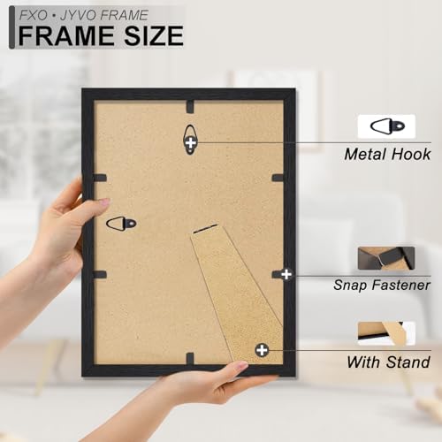 8x11 Picture Frame Set of 2 Black Engineered Wood Tabletop/Wall Hanging - Image 6