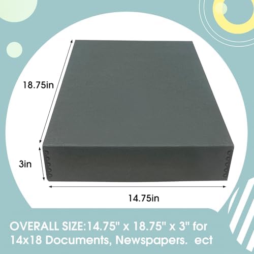 Golden State Art, Archival Storage Box, Gray, 14.75x18.75x3 Inch, Pack of 2 - Image 2