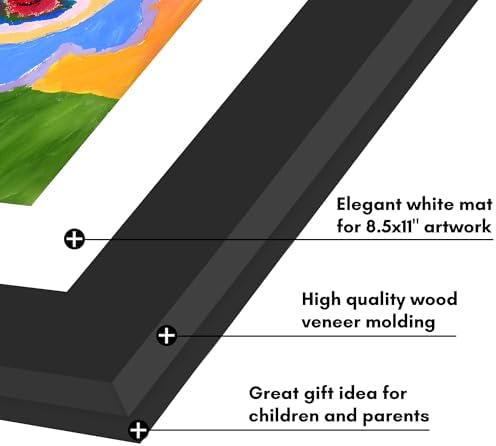 Americanflat 8.5x11 Changeable Kids Art Frame 4-Pack - Black - Image 6