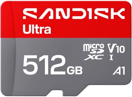 SANDISK 512GB Ultra microSD UHS-I Card - Up to 195MB/s Read Speed, Full HD Video, V10, U1, C10, A3 - SDSQUJQ-512G-GZ6MA by Unknown