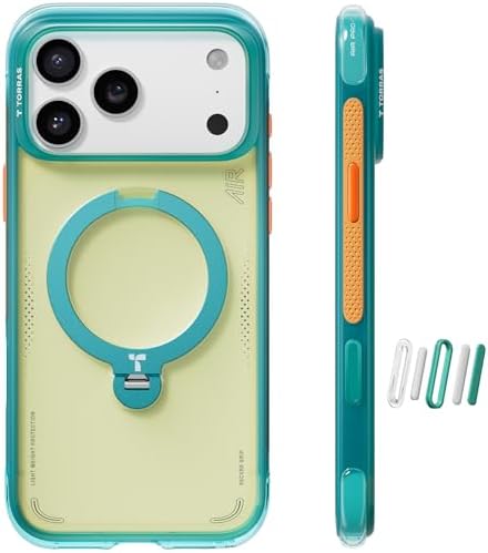 TORRAS Ostand Q3 Air for iPhone 17 Pro Max Case with 360 Magnetic Stand, Fit for MagSafe, Mil-Grade Drop Tested, Camera Control Button, Shockproof Phone Case for iPhone 17 Pro Max 6.9", Dune Sky by TORRAS