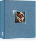 Lanpn Scrapbook Photo Album 8.5x11, Linen Window Design Cover Top Load 3 Ring Folder Binder Photobook Photo Book 8.5 x 11 inch with 30 Plastic Sleeves 60 Pages Blue by Lanpn