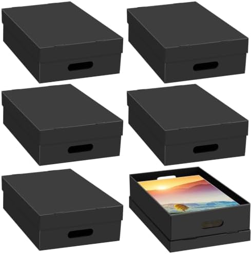 AOBOPLE 6 Pack Photo Storage Box,16" x 12" x 4" Keepsake Box with Handle Holes,Protective Storage Box for Photos Pictures Documents Artwork DIY and Souvenir,Home and Office Organizer by AOBOPLE