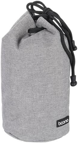 PATIKIL Soft Drawstring Lens Case, Lens Pouch Bag with Cotton Pad 4.7" OD Thick Fleece Cloth Camera Lens Bag for SLR Lens Water Cups, Grey by PATIKIL