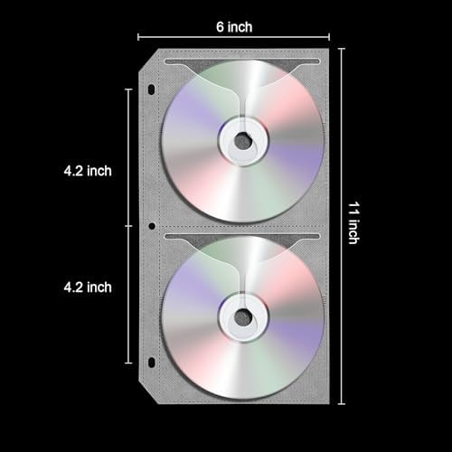 LIOVODE CD Binder Pages, Refill Sheets for 3 Ring Binders Hold 48 DVDs - Image 3
