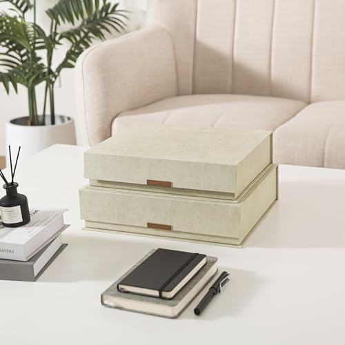 Soul & Lane - Letter Keepsake Box, Magnetic Lid, Set of 2, Ash Green - Image 2