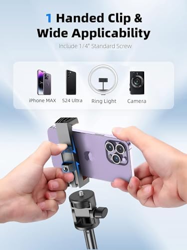 Kaiess 62" Phone Tripod & Selfie Stick, Extendable Photography Light Stand with Wireless Remote, Solidest, Portable, Lightweight, Compatible with iPhone/Android Phone - Image 5