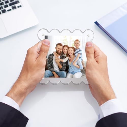 Chivalral 3 Pack 4x4 scalloped picture frame,acrylic Square Desktop Holders - Image 4