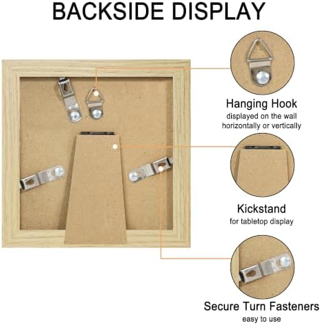4x4 Picture Frame Set of 4 with Real Glass, Wall & Tabletop Display - Image 6