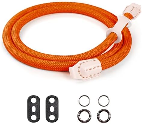 VOVMOEYA Nylon Braided Camera Rope Strap, Camera Neck Shoulder Strap with O-Ring for DSLR & Mirrorless Camera - Orange - Image 2