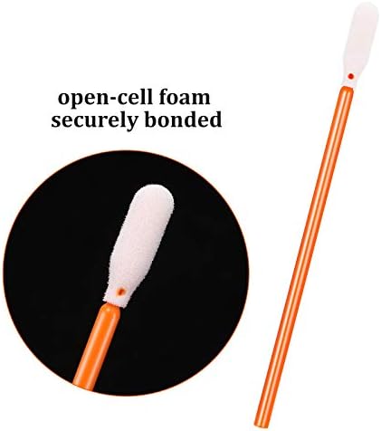 Chinco 200 Pieces Foam Swab Sponge Swab Foam Tips Sponge Stick for Inkjet Printer Print Head Camera Optical Lens Optical Equipment(Orange,3.66 Inch) (Pack of 2) - Image 2