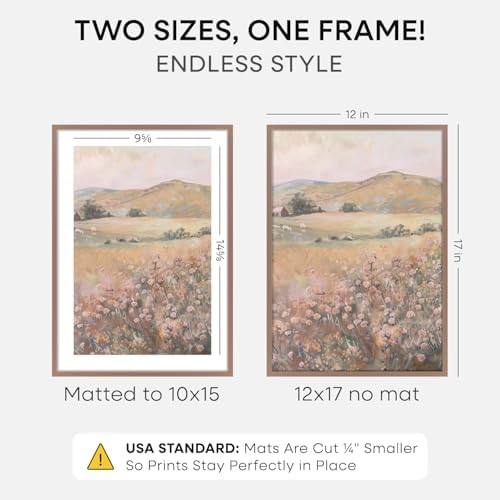 Homeforia 12x17 Mocha Picture Frame, High-End Metal, 10x15 Mat, Glass - Image 2