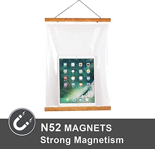 WITCOLOR Magnetic Poster Hanger Frame 28x22 28x20 28x40 Poster Frame 28 Inch Wide 1 Pack Magnetic Hanging Frame Teak Wood 28" Wide Magnetic Poster Hanger Picture Frame - Image 3