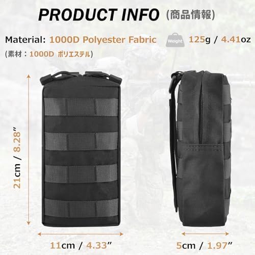 Azarxis Molle Pouches, Tactical Compact EDC Small Utility Pouch Waist Bags Sundries Storage Admin Organize Gear Gadget for Military Backpack - Image 4