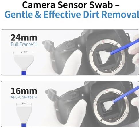 Camkix 14-in-1 Camera Lens Cleaning Kit - Includes Advanced Large Silicone Air Blower, 2in1 Lens Cleaning Pen, Dry Swabs, Cleaning Paper, 30 ML Optical Lens Spray for Mirrorless Cameras, APS-C, DSLR - Image 7