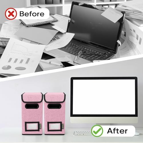 BALEINE File Organizer Box with Lid, Collapsible Hanging File Storage Box - Image 7