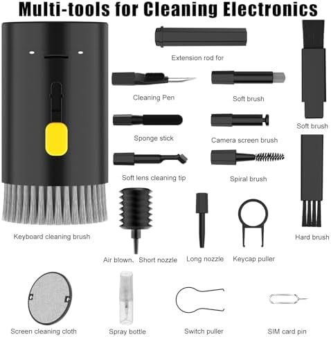VICHYIE 20 in 1 Multifunctional Cleaner Kit for Electronic Devices (Black) - Image 7