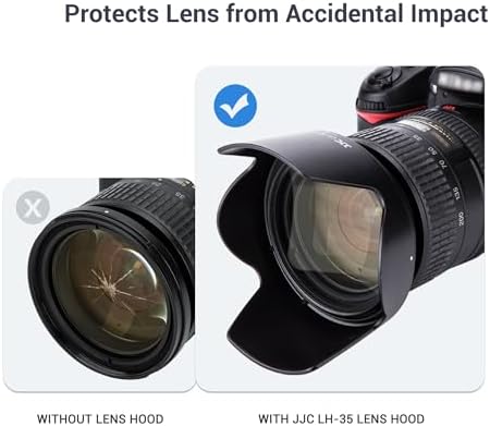 JJC HB-35 Lens Hood Reversible Lens Shade Cover for Nikon NIKKOR AF-S DX 18-200mm f/3.5-5.6G ED VR II, AF-S DX VR 18-200mm f/3.5-5.6G IF-ED,Replace Nikon HB-35 Lens Hood Fits 72mm Filter Lens Cap - Image 4