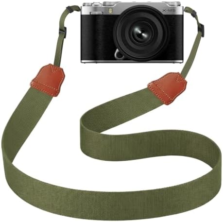 Camera Neck Strap for Fujifilm x100vi xt30 iii XM5 XT30 XT50 XT5 XE5 etc, Adjustable Woven Soft Film Camera Shoulder Strap(Military Green) by Gowjaw