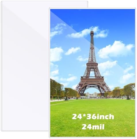 AmazingSpark 2 Pcs Rigid Print Protectors 24 x 36 Inch Clear Poster Protector Sleeve Sheet PVC Clear Sheet Holder for Photo Document Magazine by Unknown