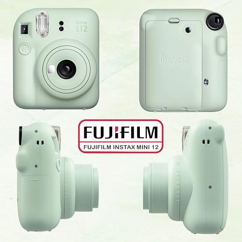 Fujifilm Instax Mini 12 Instant Camera Bundle with Fujifilm Instax Mini Instant Film Value Pack (60 Sheets) with Accessories Including Protective Case, Strap, Photo Album (Mint Green) - Image 3