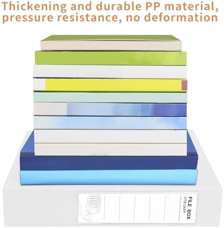 HUA JIE 2 Pack A4 Storage File Boxes Archives Case,65mm Spine-White - Image 6