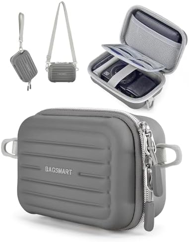 BAGSMART Digital Camera Case, Small Camera Bag with 2 Carrying Ways, Grey by BAGSMART