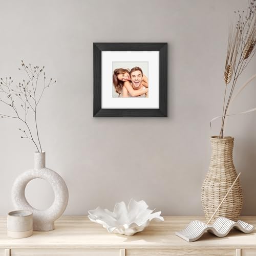 Americanflat 8x8 Picture Frame - Matted to 5x5 - Engineered Wood - Black - Image 6