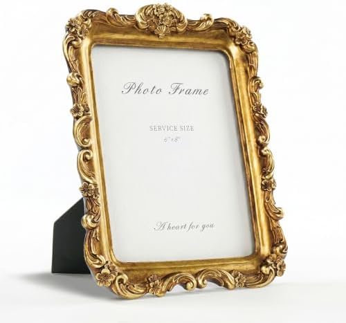 Cuspin 6x8 Picture Frame Gold Vintage Ornate Floral Antique Photo Frame by Cuspin