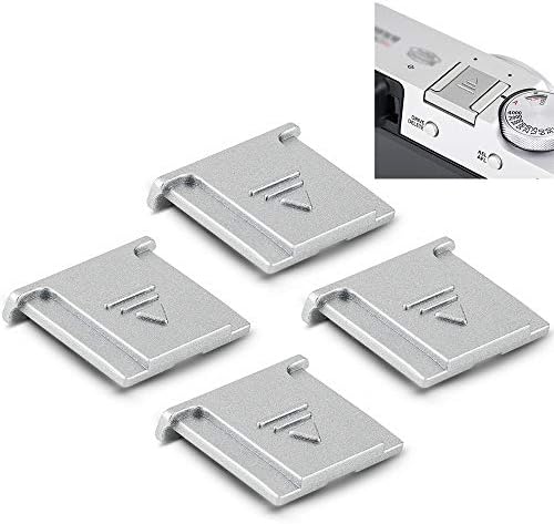 4PCS Camera Hot Shoe Cover for Fujifilm XT30III XM5 X100VI X100V XE4-Silver by JJC