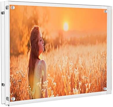 Sezanrpt Acrylic Picture Frame 6x8 Inches, High Transparent Magnetic Photo Frame, Double Sided Plexiglass Picture Frame 12mm + 12mm by Sezanrpt