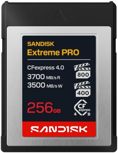 SANDISK 256GB Extreme PRO CFexpress 4.0 Type B, up to 3700 MB/s Read speeds - SDCFEB-256G-GN4NN by Unknown