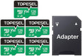 TOPESEL 128GB Micro SD Card 5 Pack with Adapter, High Speed TF Card, Memory Card microSDXC for Camera, Smartphone, Tablet, Dash Cam, Drone, UHS-I, U3, A1, 4K UHD, V30(128GB 5Pack) by TOPESEL